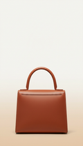 Black leather structured handbag