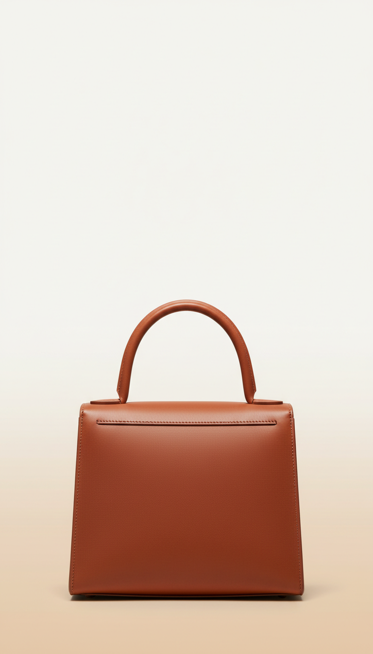 Black leather structured handbag